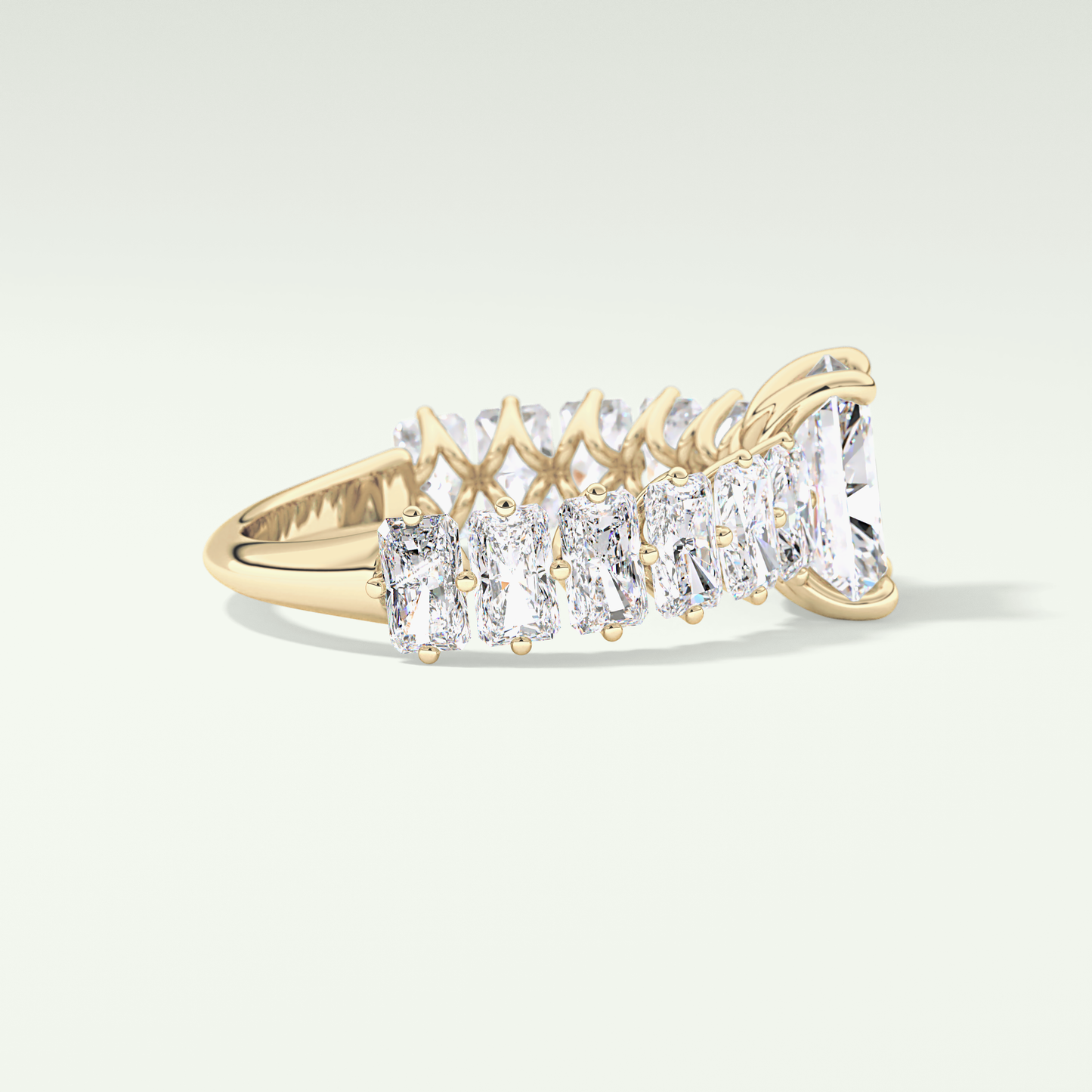 Radiant Pave Lab Grown Diamond Engagement Ring