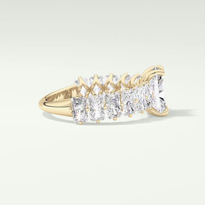 Radiant Pave Lab Grown Diamond Engagement Ring