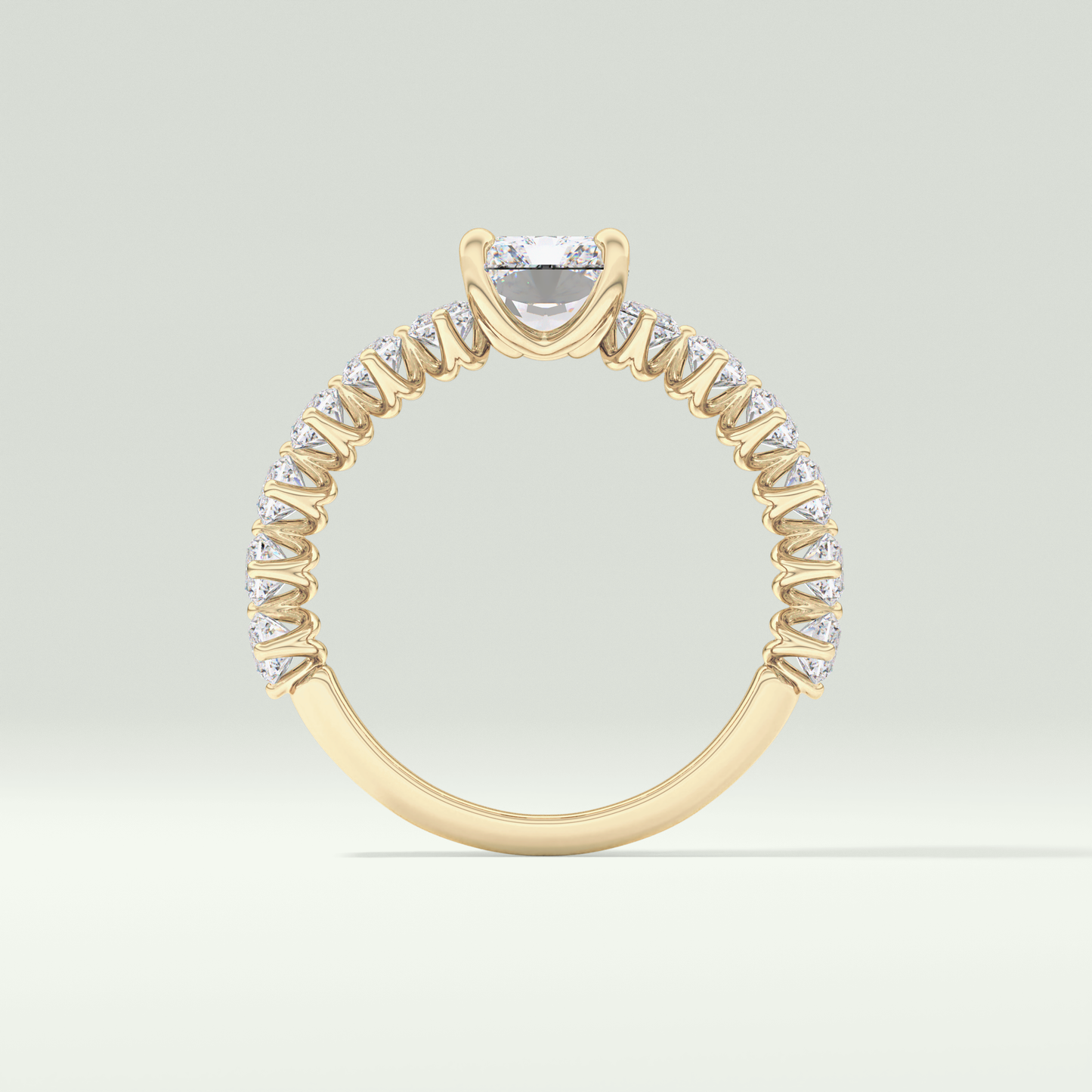 Radiant Pave Lab Grown Diamond Engagement Ring