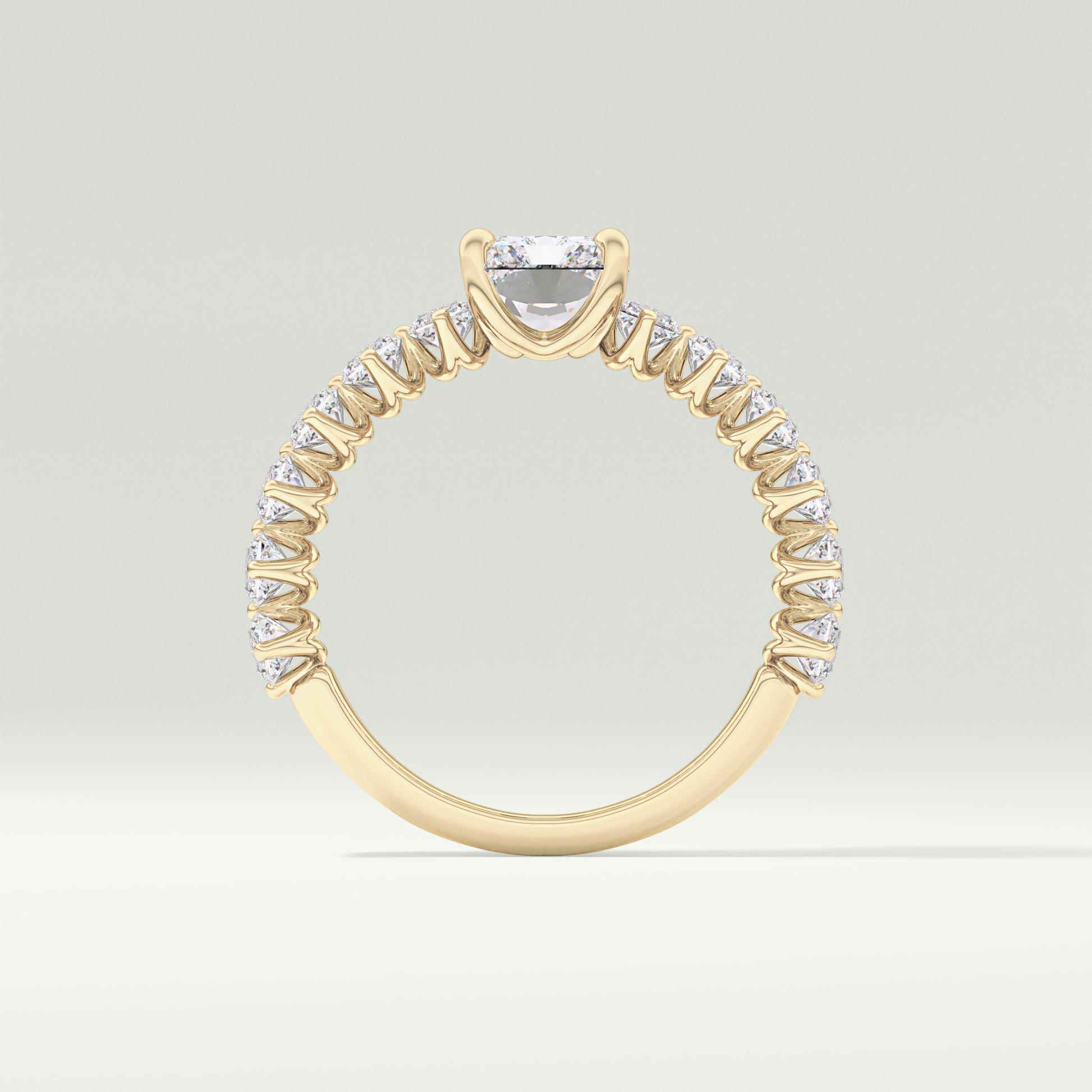 Radiant Pave Lab Grown Diamond Engagement Ring
