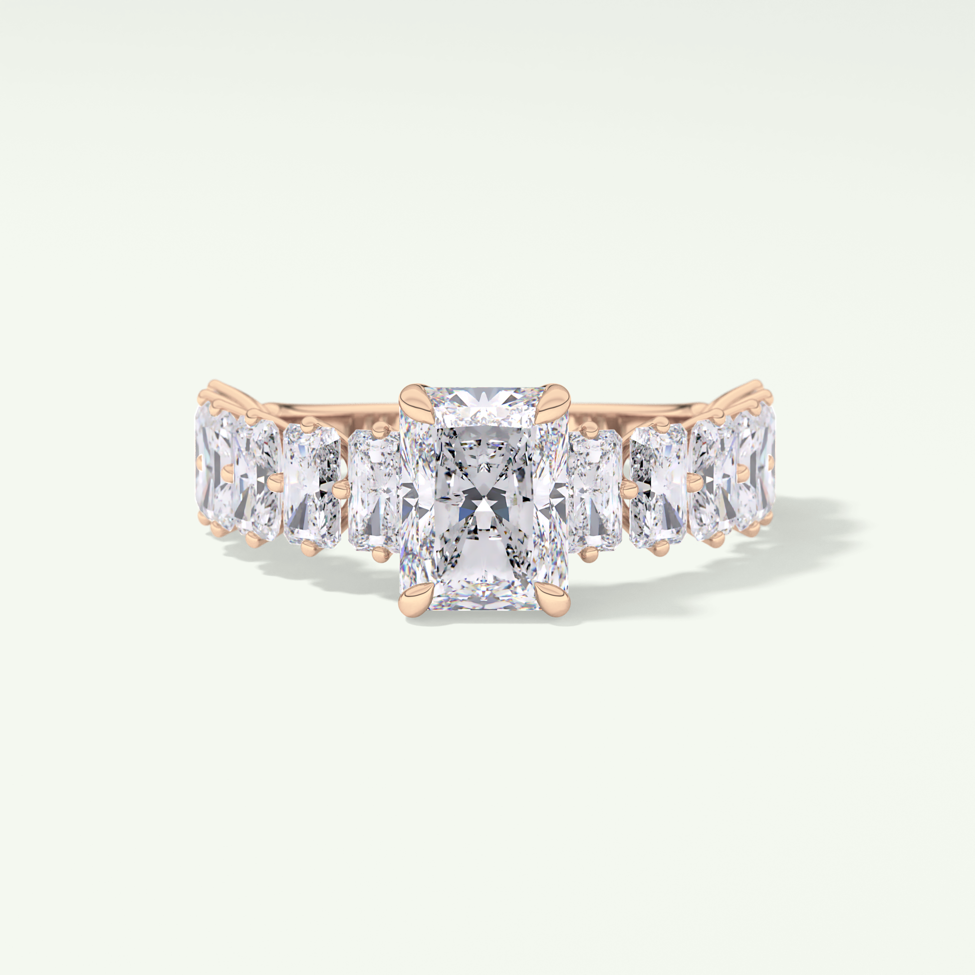 Radiant Pave Lab Grown Diamond Engagement Ring