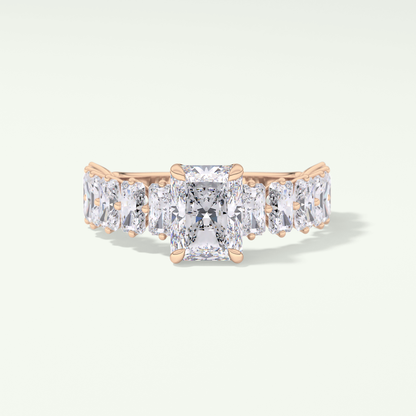 Radiant Pave Lab Grown Diamond Engagement Ring