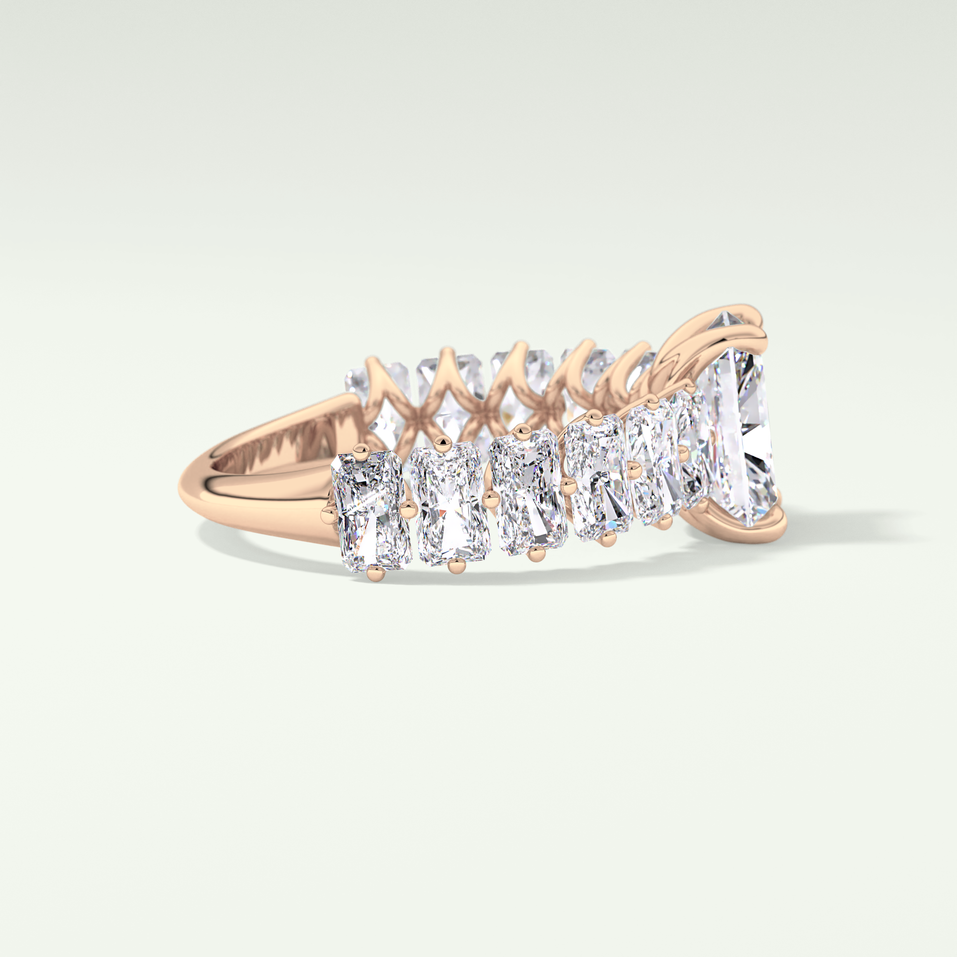 Radiant Pave Lab Grown Diamond Engagement Ring