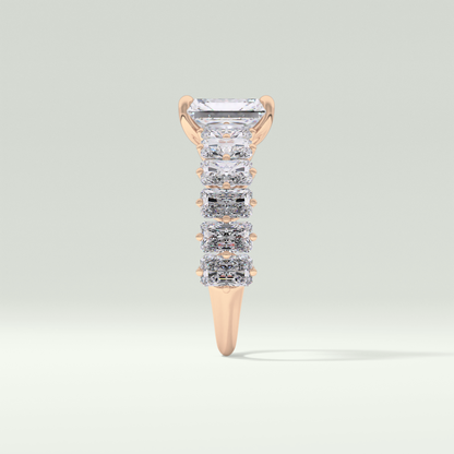 Radiant Pave Lab Grown Diamond Engagement Ring