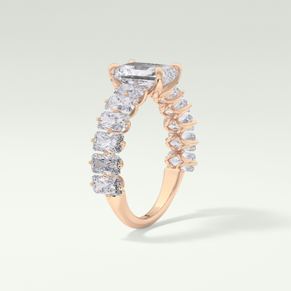 Radiant Pave Lab Grown Diamond Engagement Ring