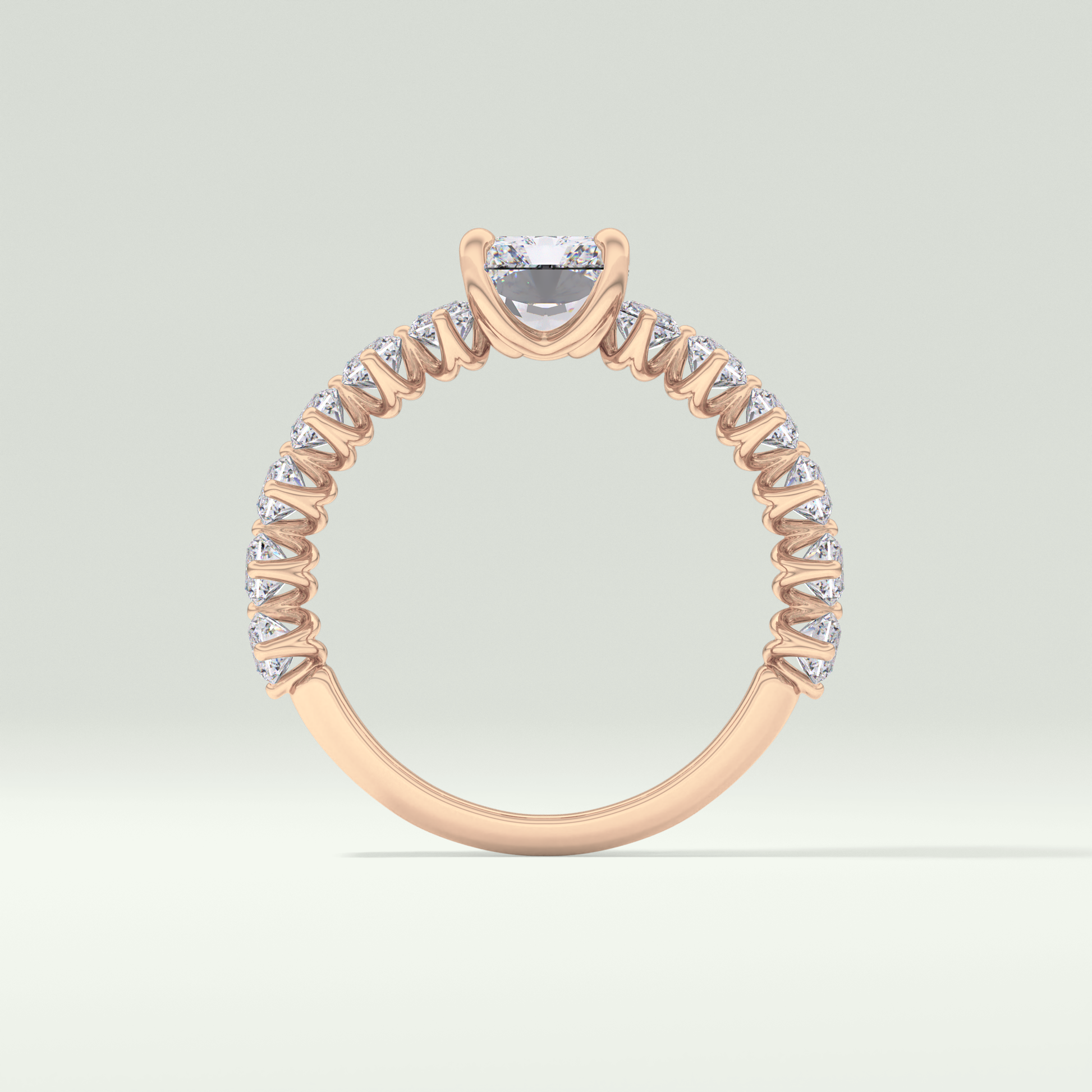 Radiant Pave Lab Grown Diamond Engagement Ring