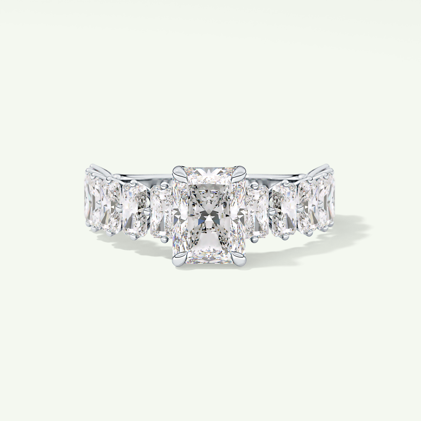 Radiant Pave Lab Grown Diamond Engagement Ring