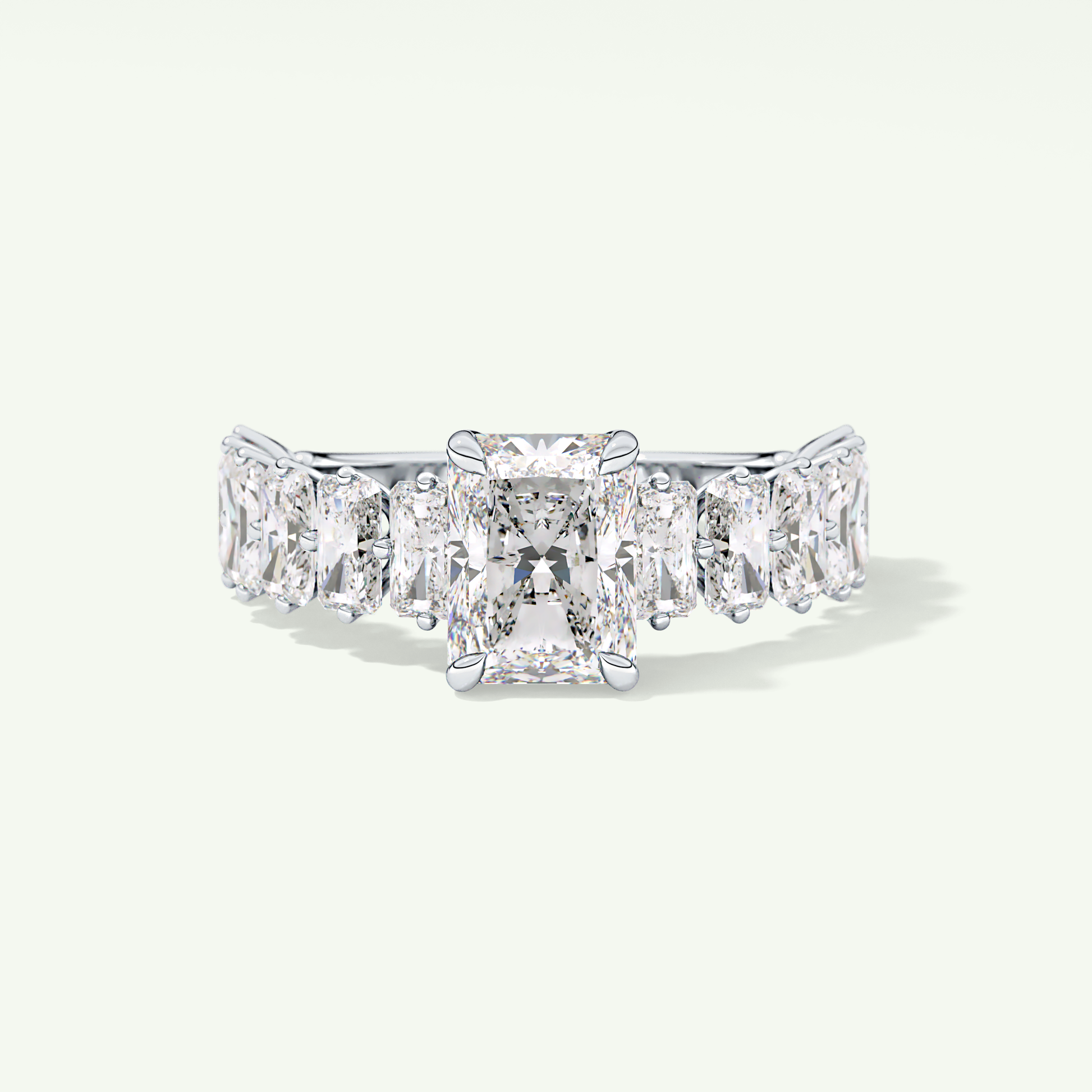 Radiant Pave Lab Grown Diamond Engagement Ring