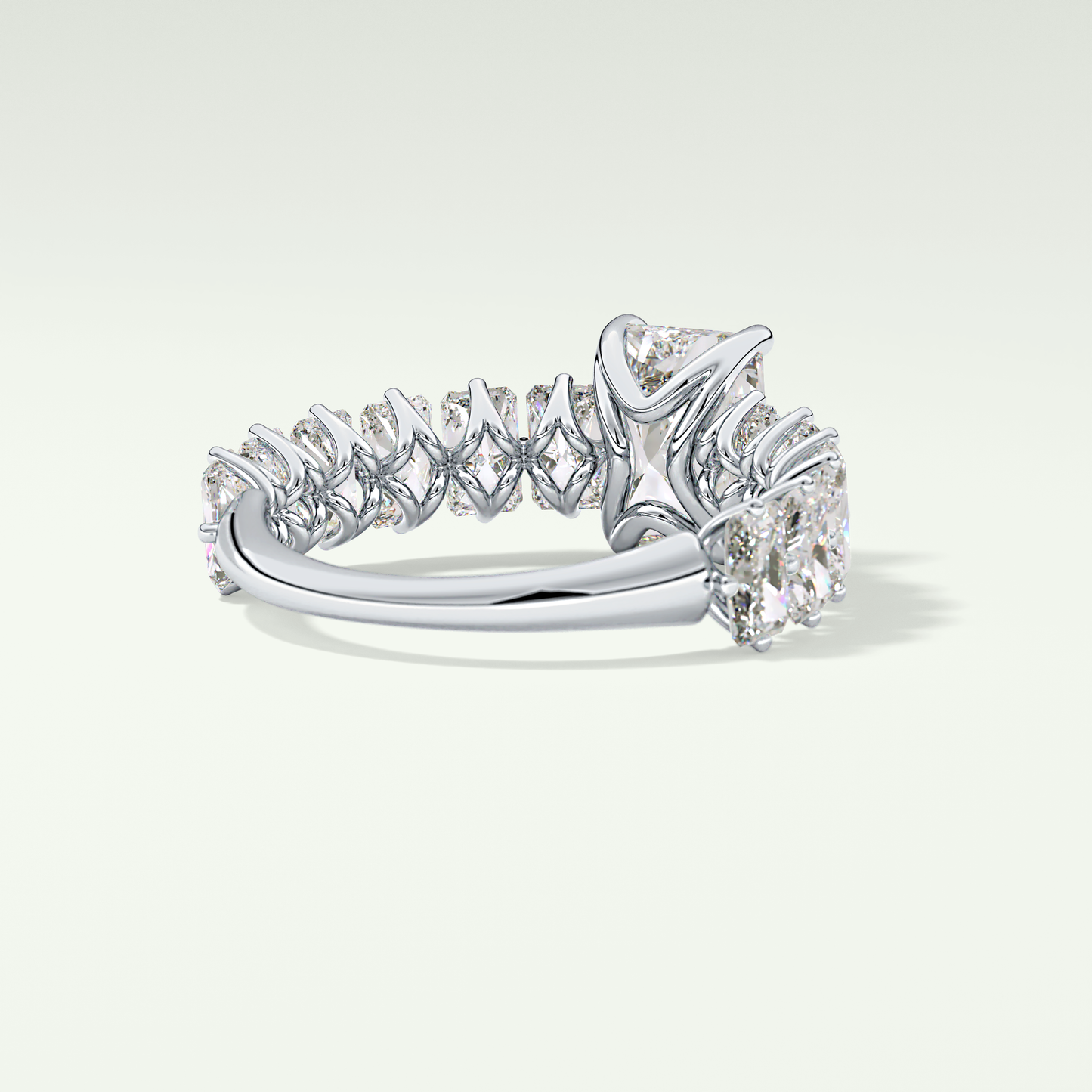 Radiant Pave Lab Grown Diamond Engagement Ring