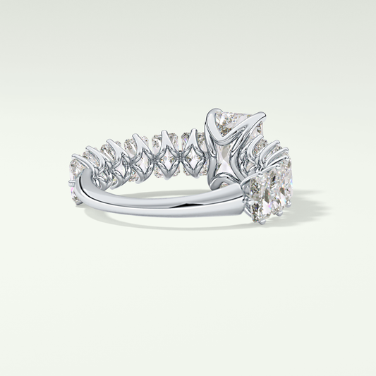 Radiant Pave Lab Grown Diamond Engagement Ring