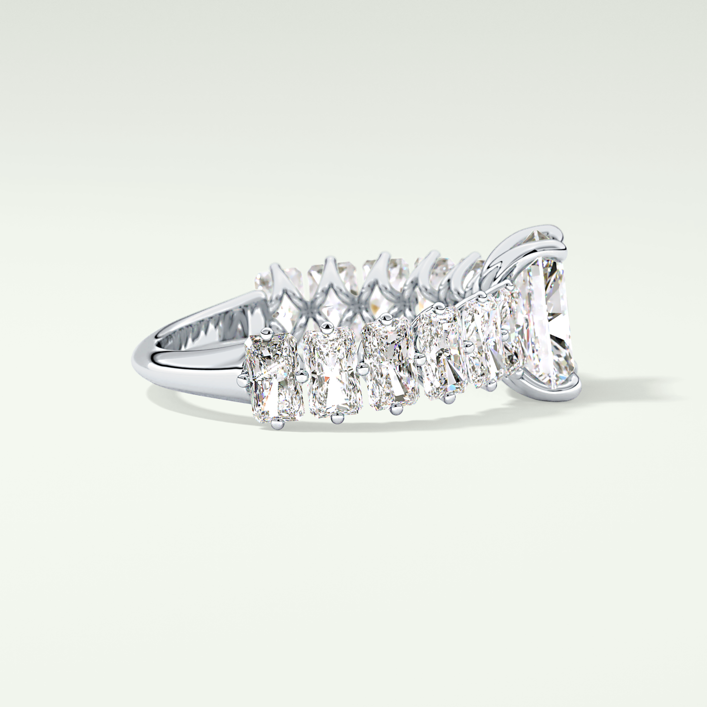 Radiant Pave Lab Grown Diamond Engagement Ring