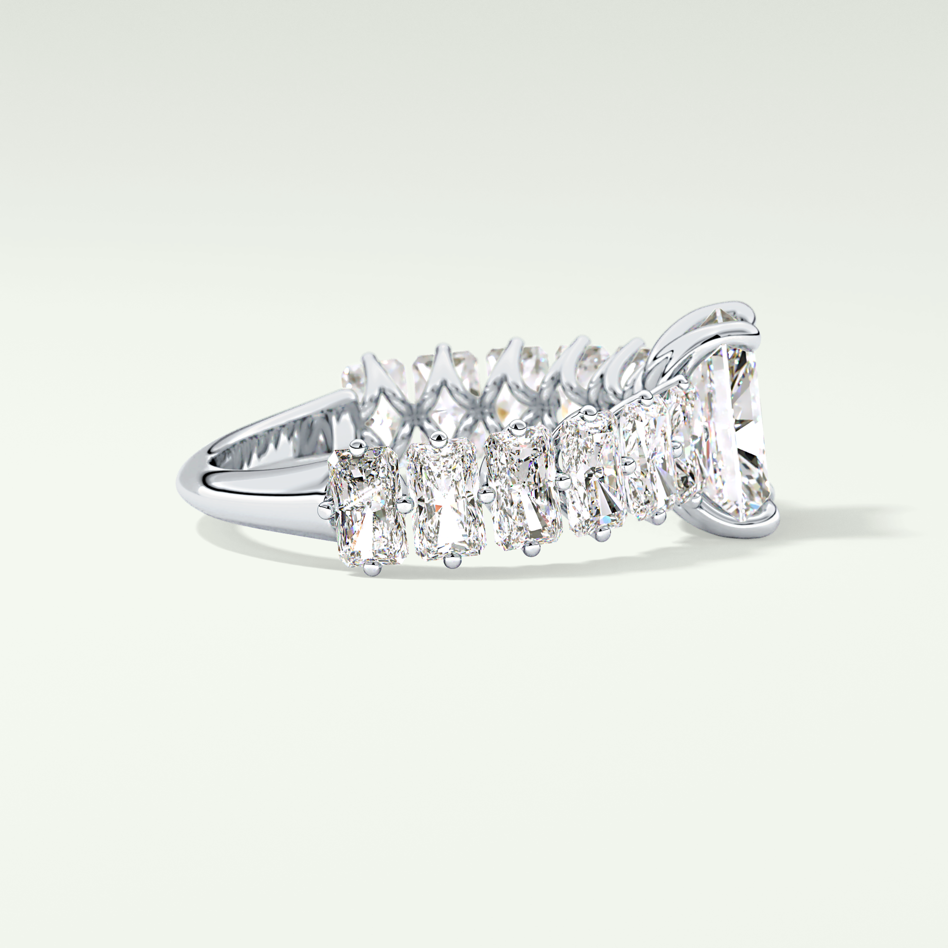 Radiant Pave Lab Grown Diamond Engagement Ring
