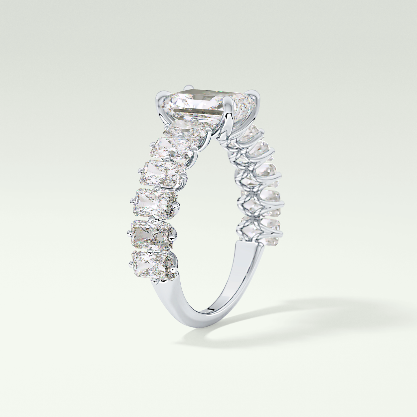 Radiant Pave Lab Grown Diamond Engagement Ring