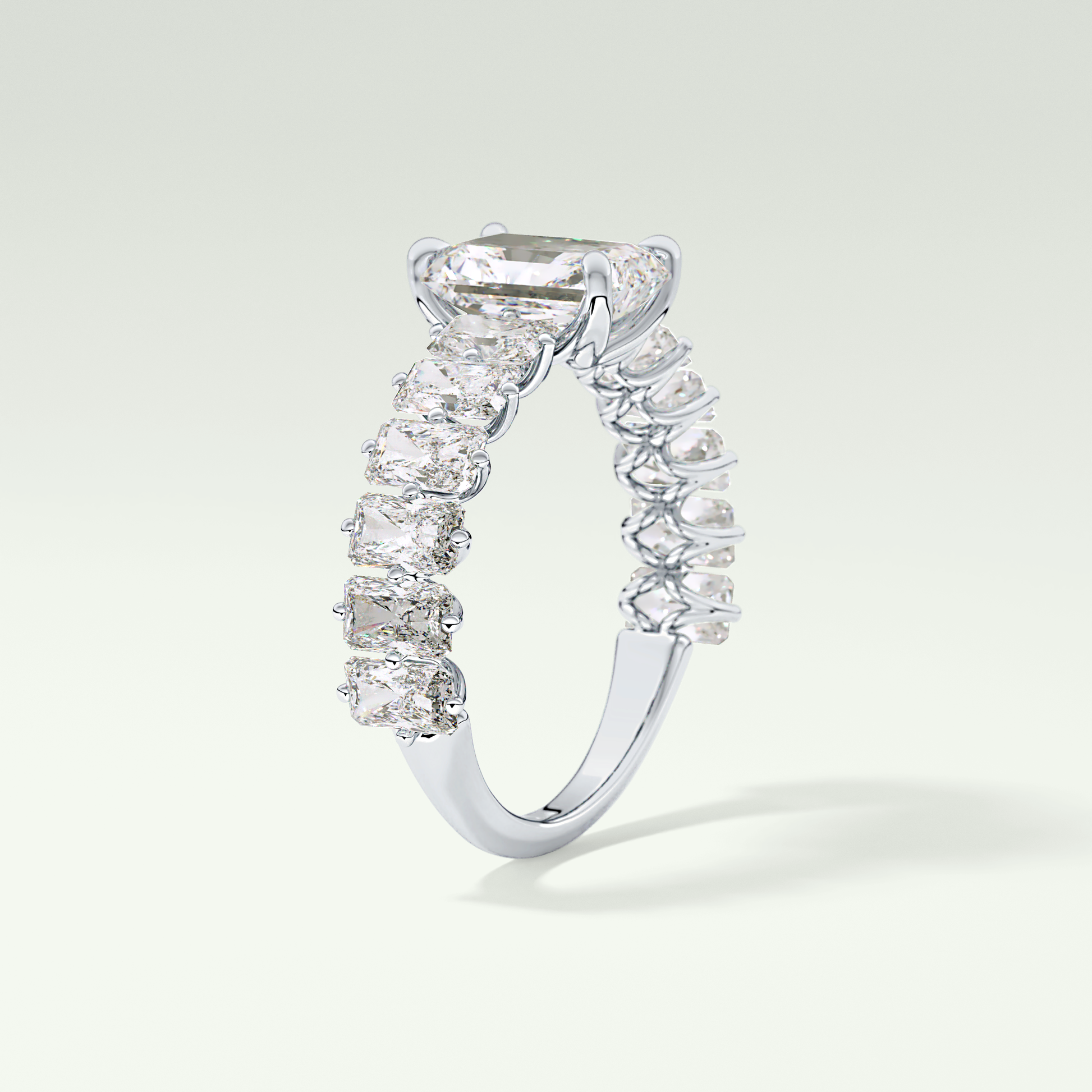 Radiant Pave Lab Grown Diamond Engagement Ring