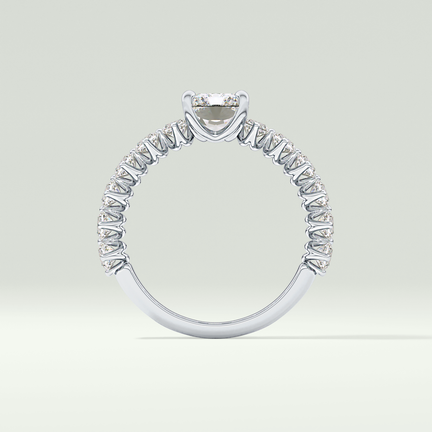 Radiant Pave Lab Grown Diamond Engagement Ring