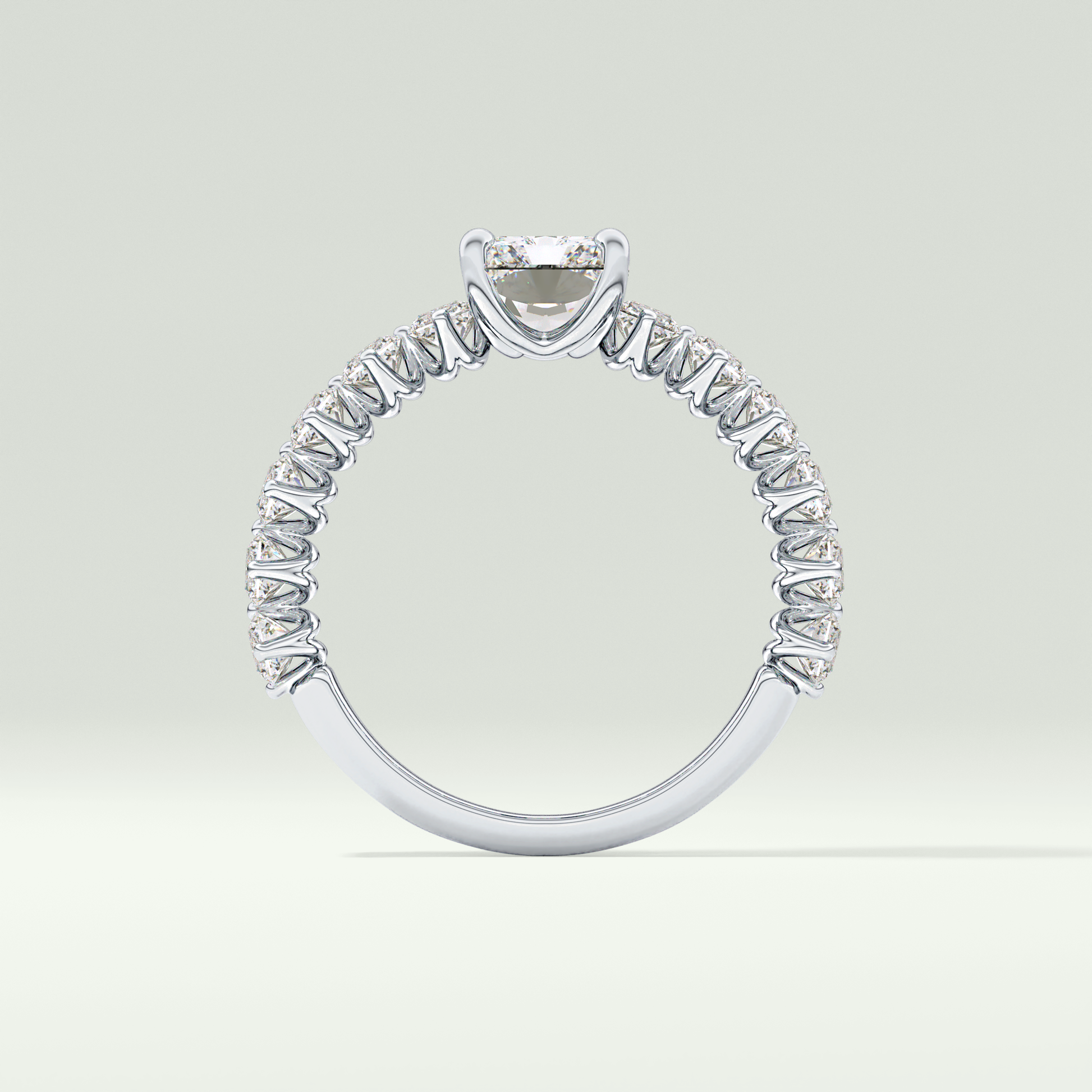 Radiant Pave Lab Grown Diamond Engagement Ring