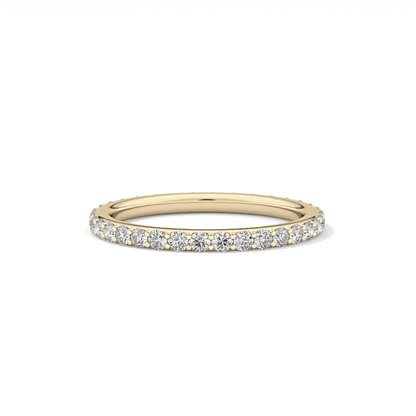 0.74 TCW Round Cut Lab Grown Diamond Wedding Band