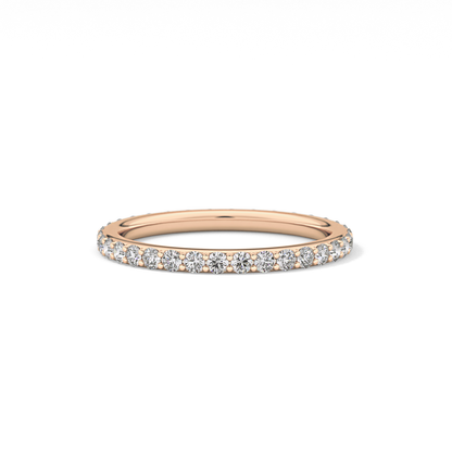 0.74 TCW Round Cut Lab Grown Diamond Wedding Band