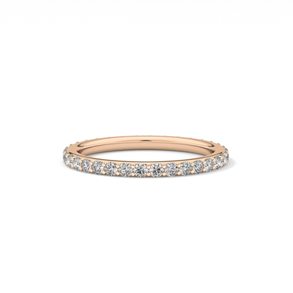 0.74 TCW Round Cut Lab Grown Diamond Wedding Band