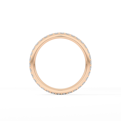 0.74 TCW Round Cut Lab Grown Diamond Wedding Band