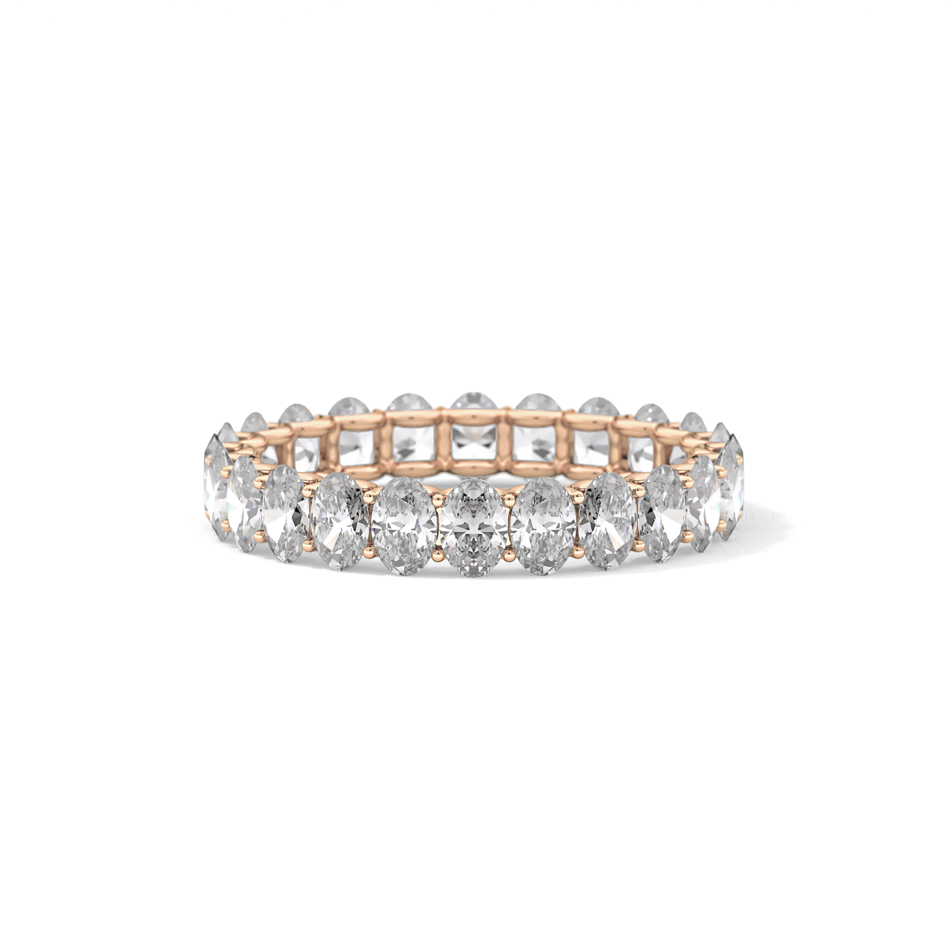 3.15 TCW Oval Lab Grown Diamond Wedding Band