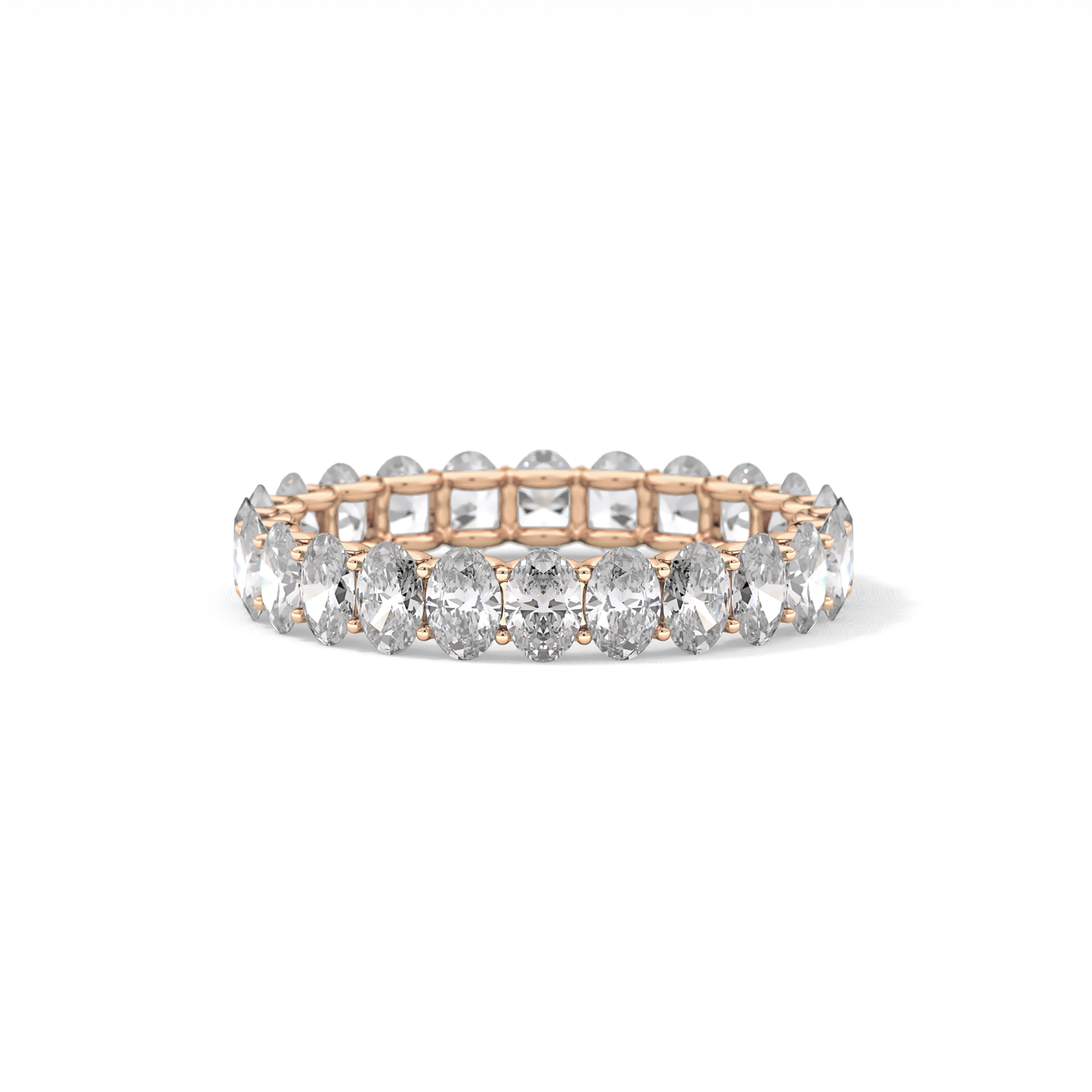 3.15 TCW Oval Lab Grown Diamond Wedding Band