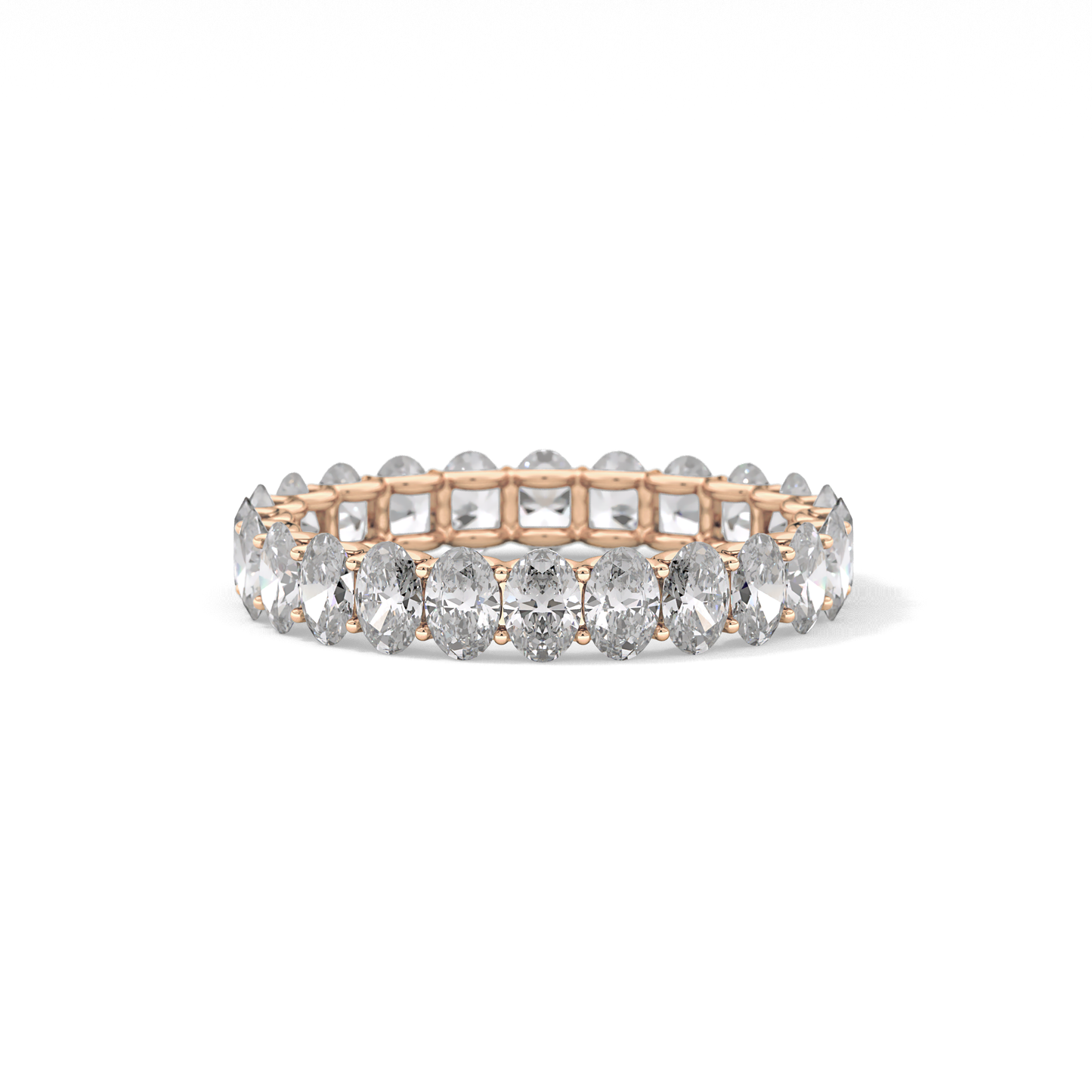 3.15 TCW Oval Lab Grown Diamond Wedding Band