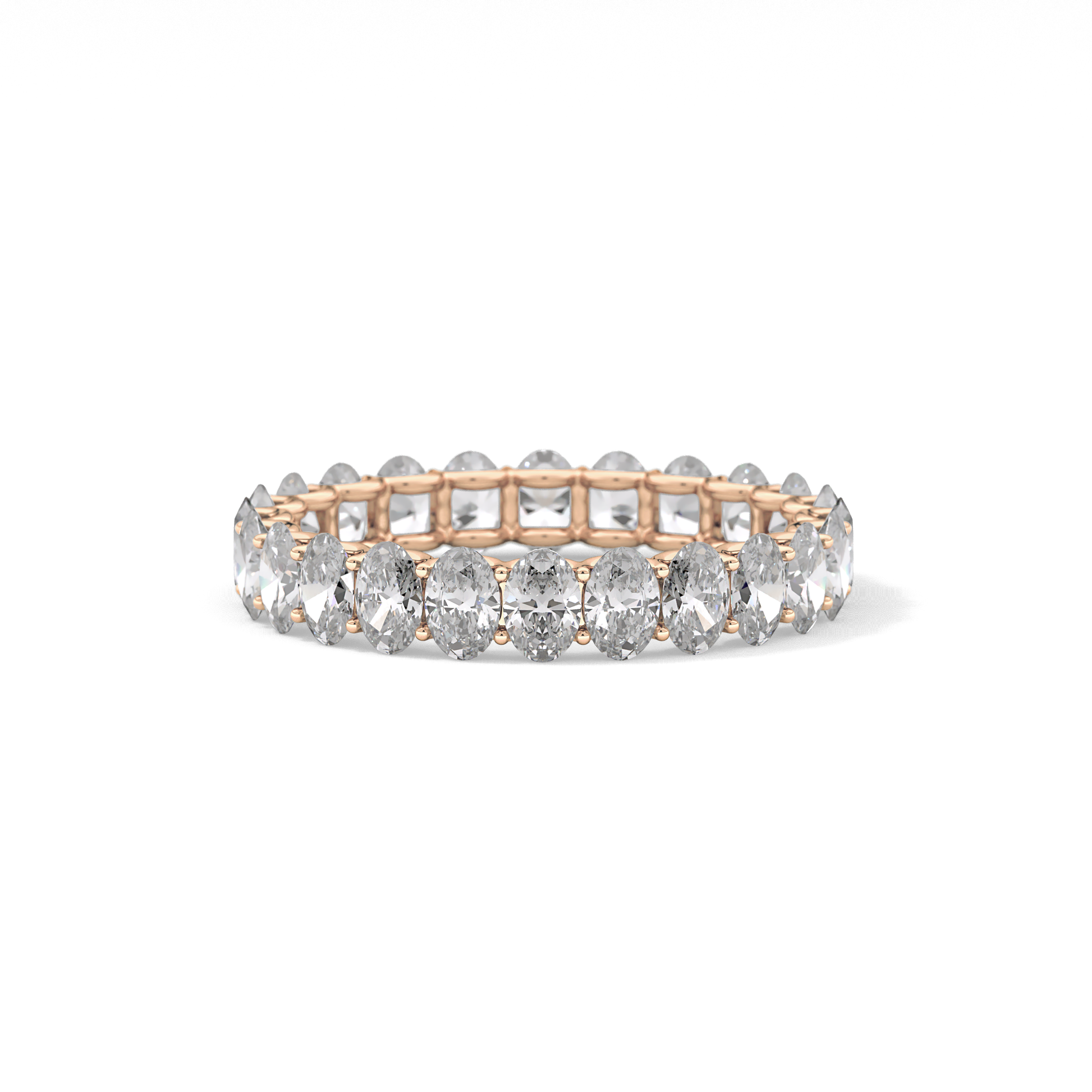 3.15 TCW Oval Lab Grown Diamond Wedding Band