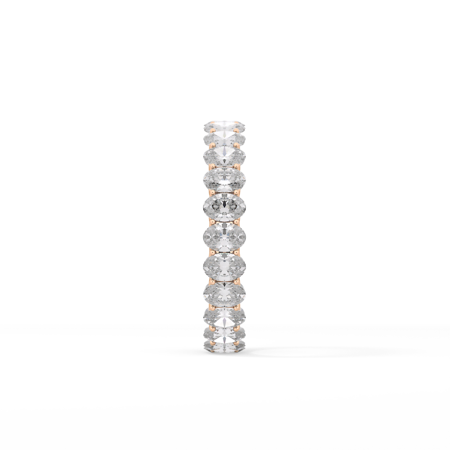 3.15 TCW Oval Lab Grown Diamond Wedding Band