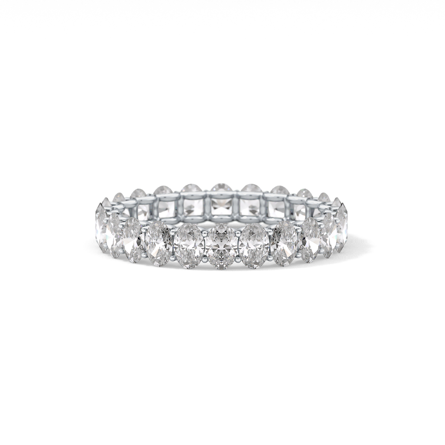 3.15 TCW Oval Lab Grown Diamond Wedding Band