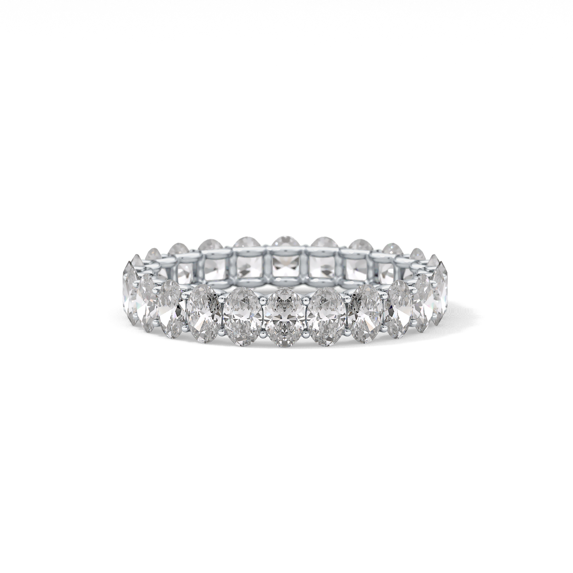 3.15 TCW Oval Lab Grown Diamond Wedding Band