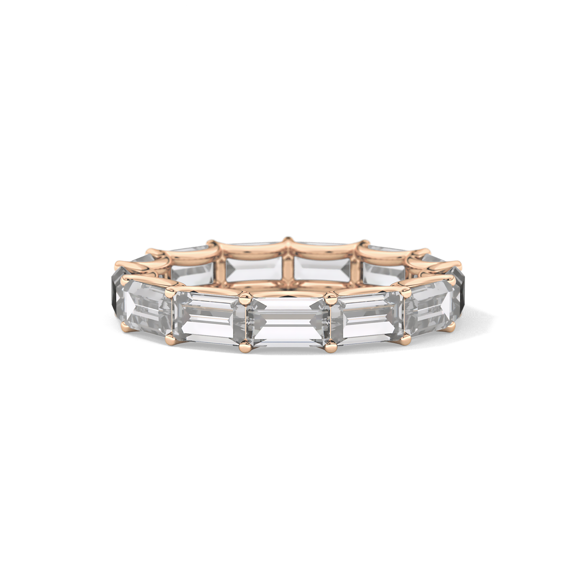 2.55 TCW Emerald Lab Grown Diamond Wedding Band
