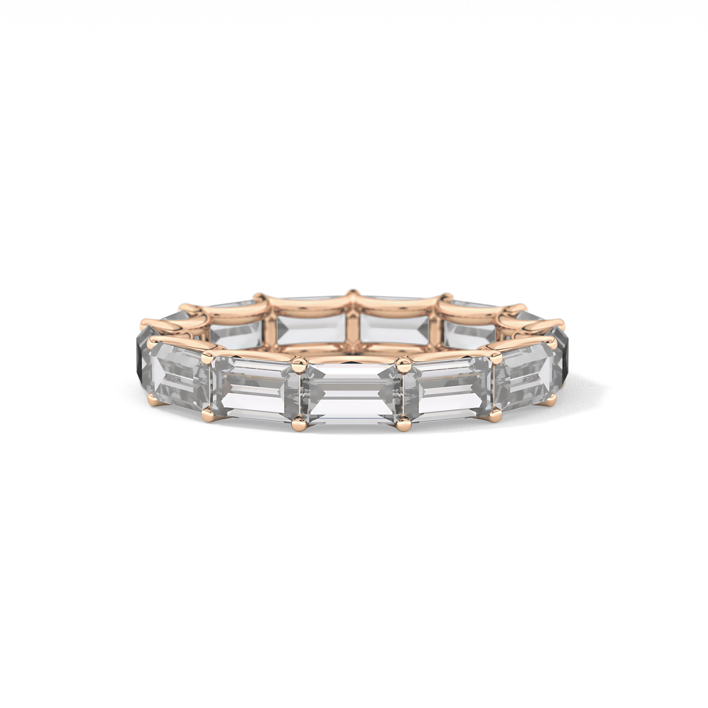 2.55 TCW Emerald Lab Grown Diamond Wedding Band