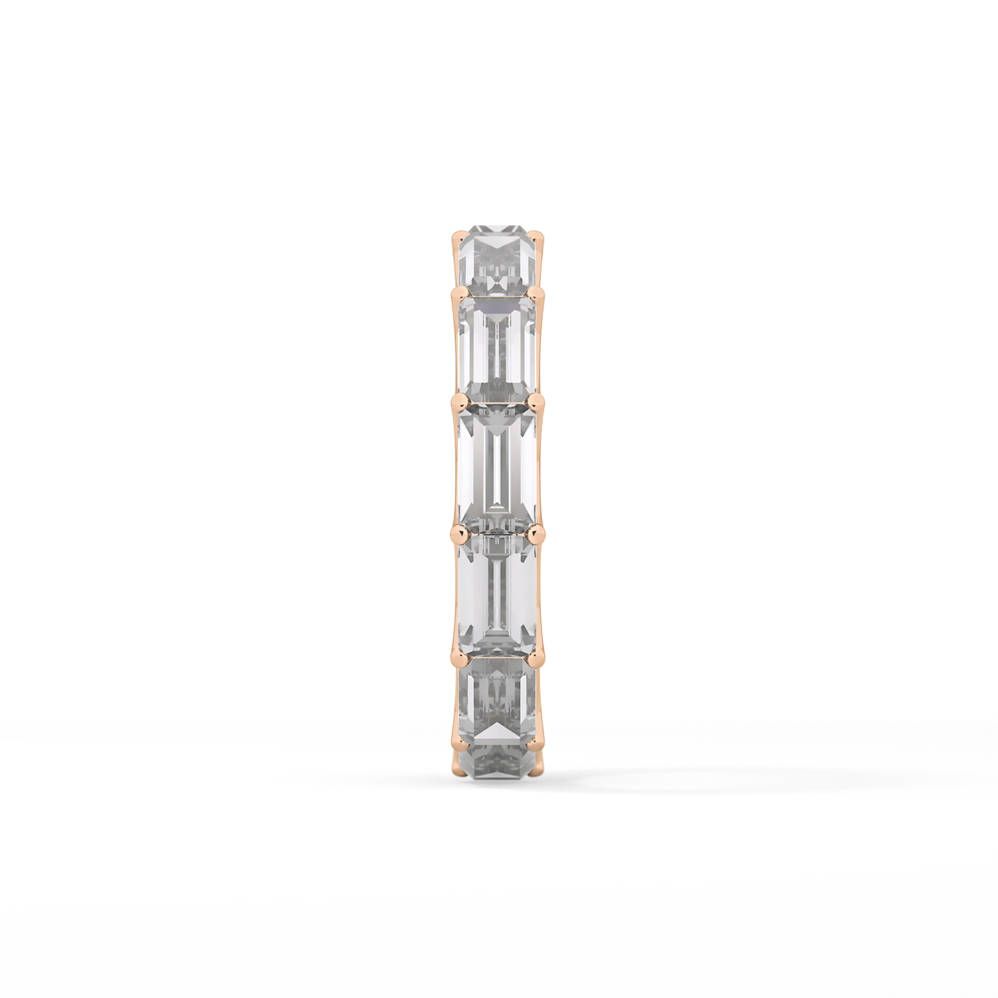 2.55 TCW Emerald Lab Grown Diamond Wedding Band