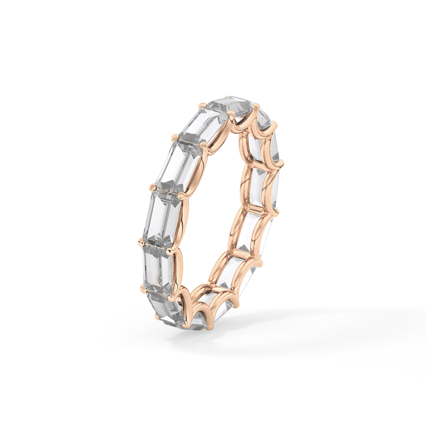 2.55 TCW Emerald Lab Grown Diamond Wedding Band