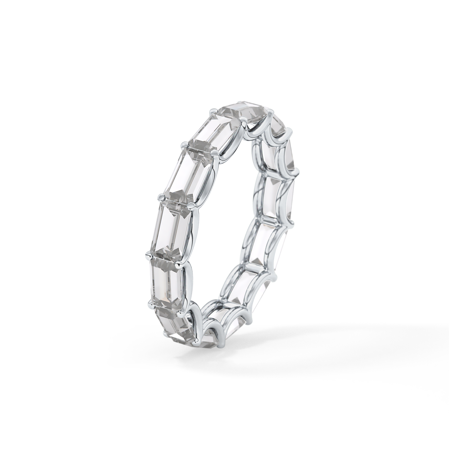 2.55 TCW Emerald Lab Grown Diamond Wedding Band