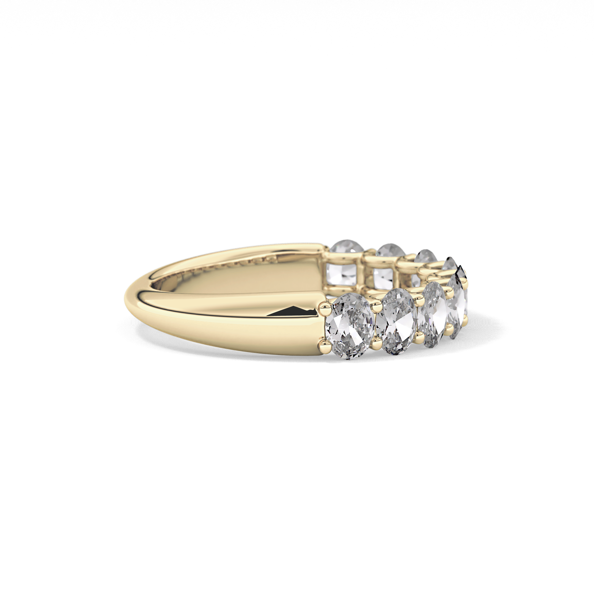 1.35 TCW Oval Lab Grown Diamond Wedding Band