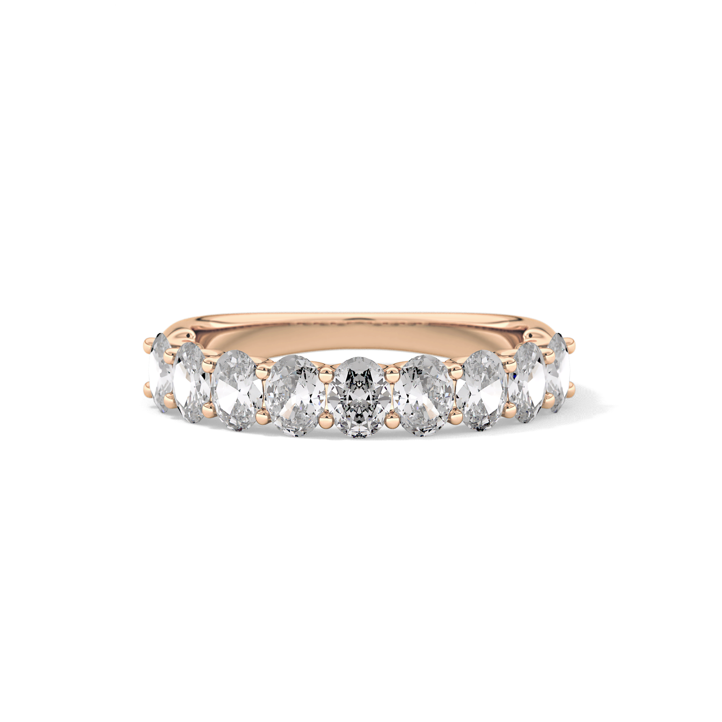 1.35 TCW Oval Lab Grown Diamond Wedding Band