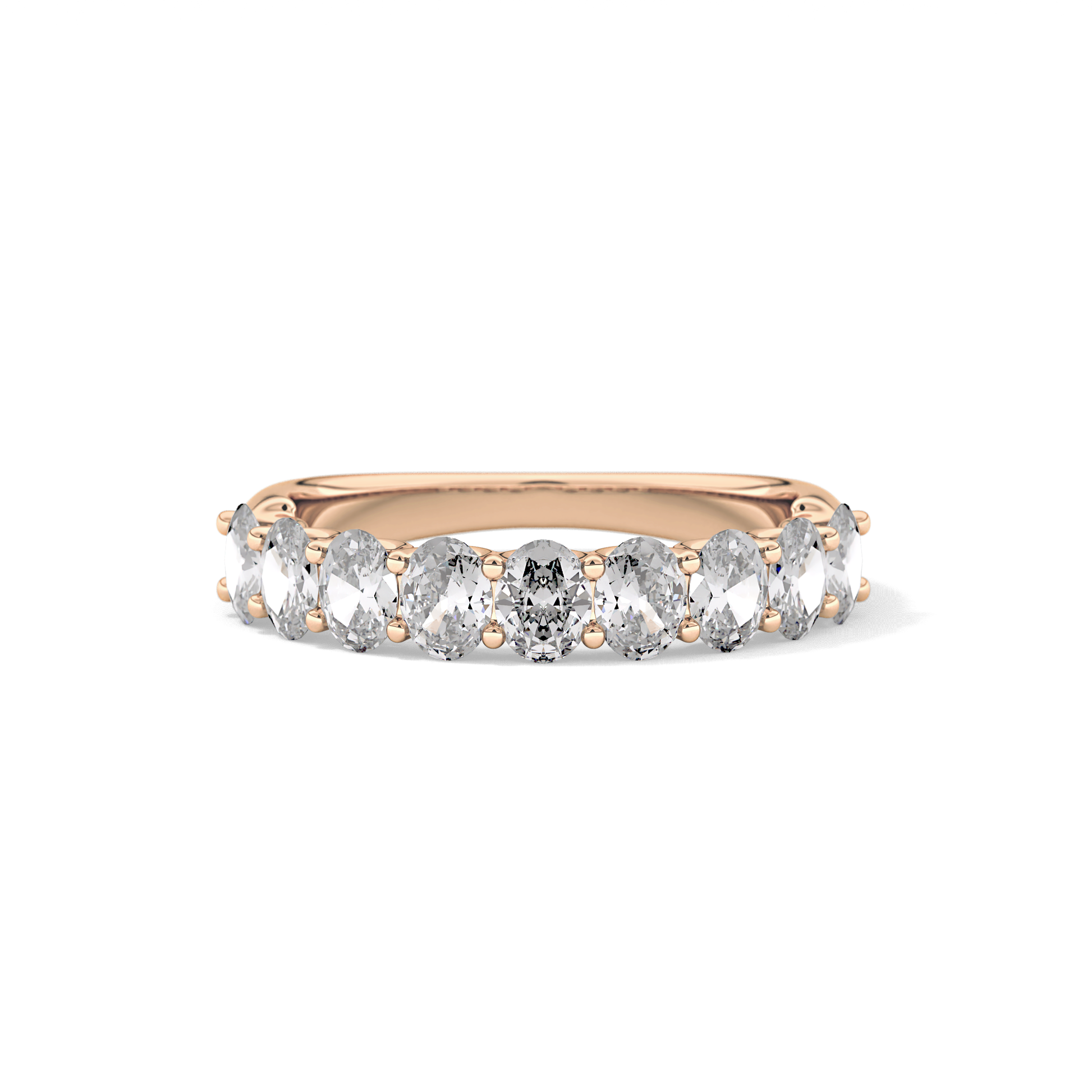 1.35 TCW Oval Lab Grown Diamond Wedding Band