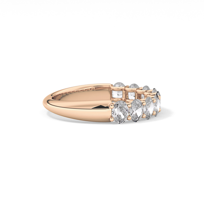 1.35 TCW Oval Lab Grown Diamond Wedding Band