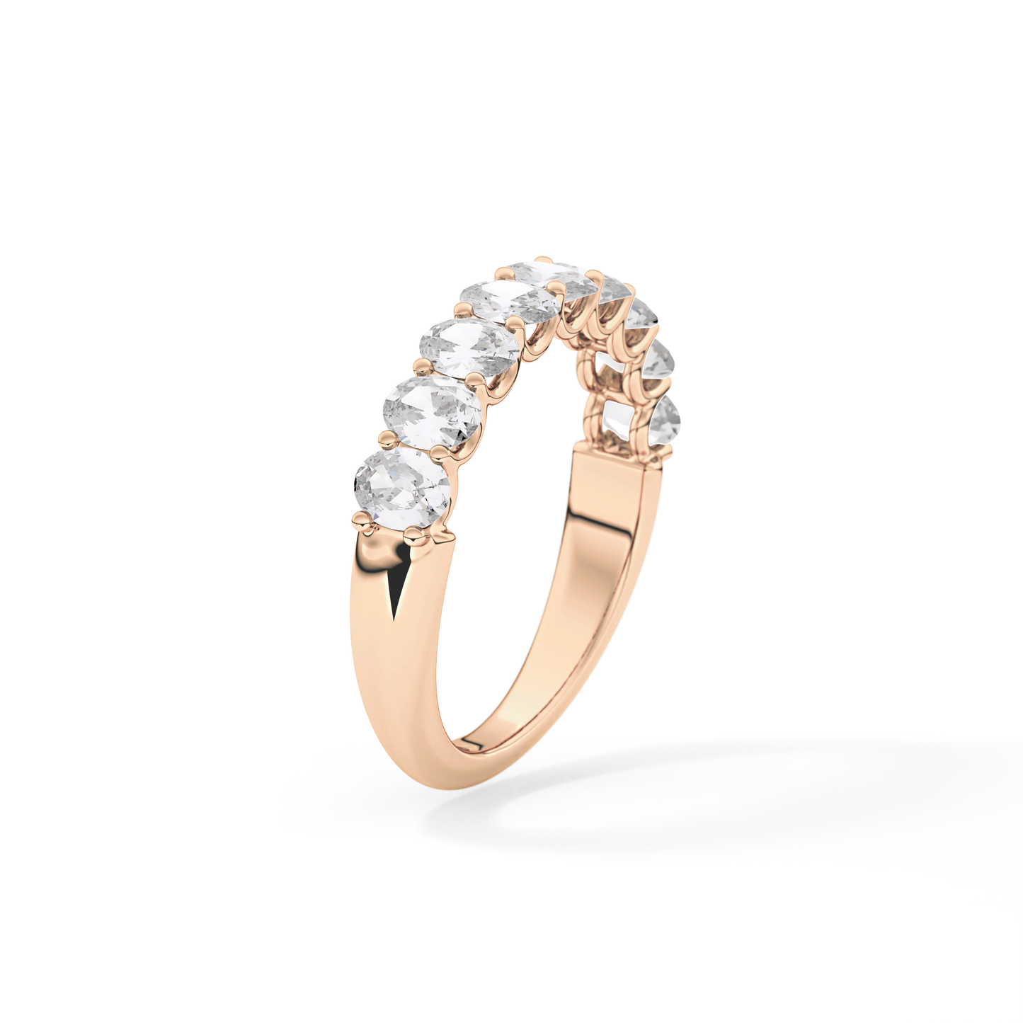 1.35 TCW Oval Lab Grown Diamond Wedding Band