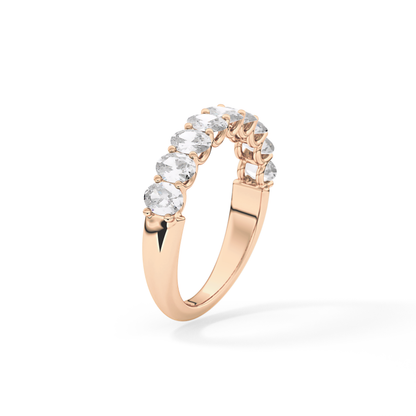 1.35 TCW Oval Lab Grown Diamond Wedding Band