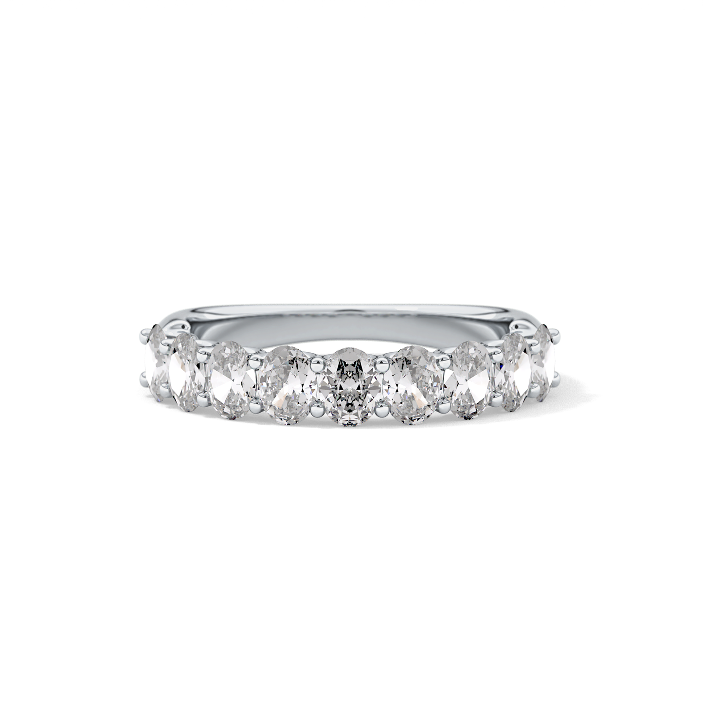 1.35 TCW Oval Lab Grown Diamond Wedding Band
