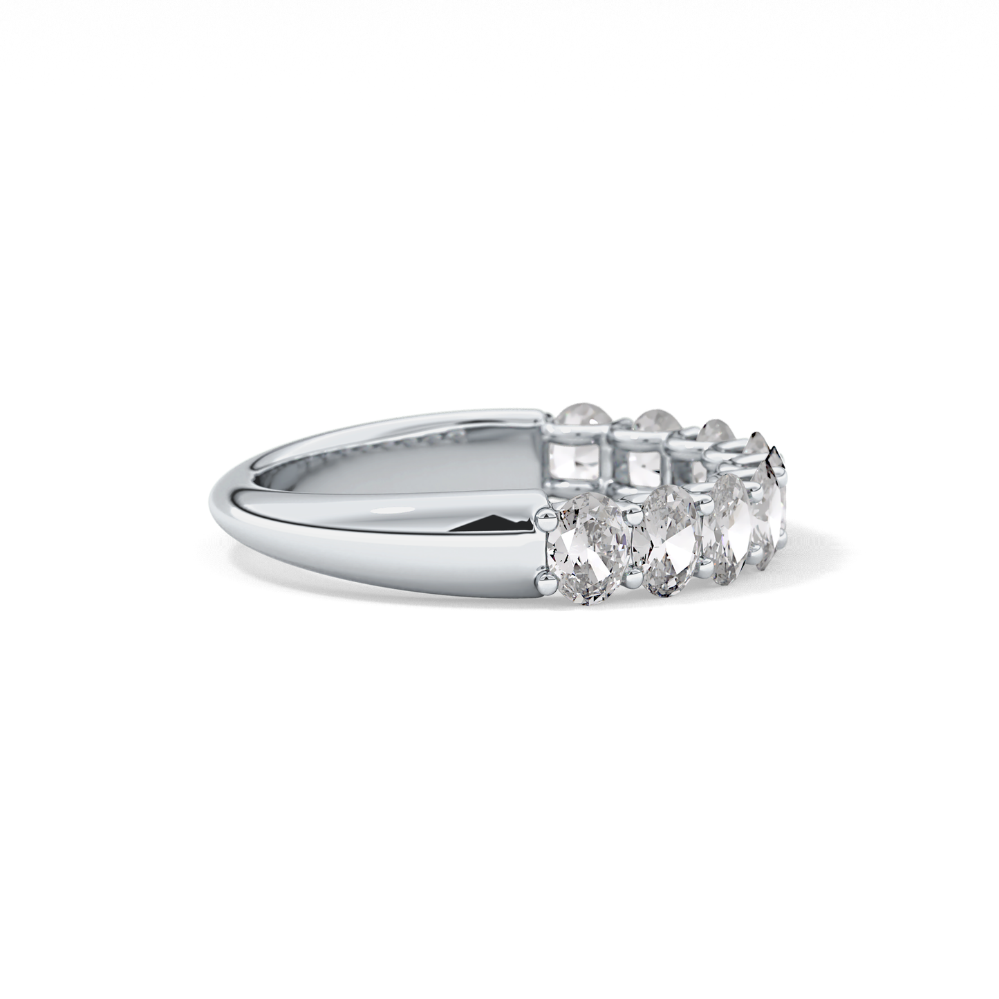 1.35 TCW Oval Lab Grown Diamond Wedding Band