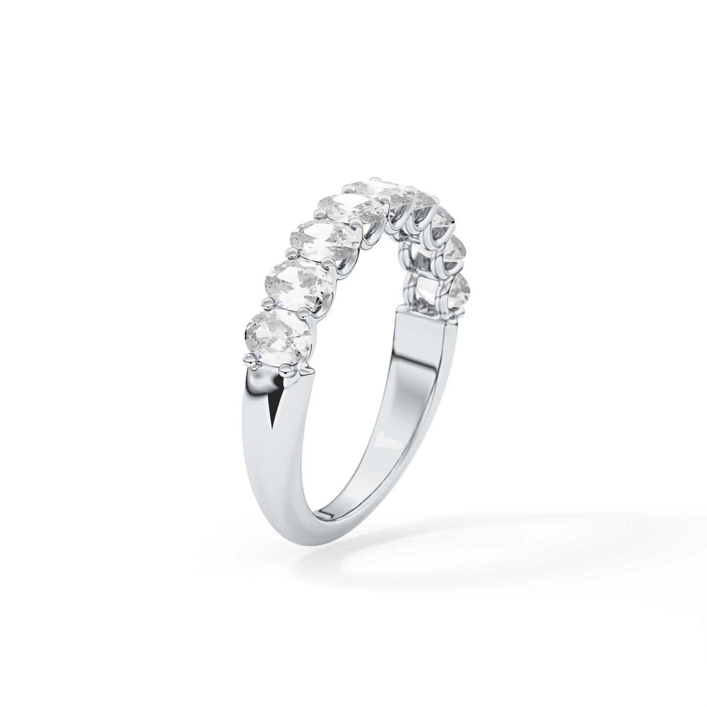 1.35 TCW Oval Lab Grown Diamond Wedding Band