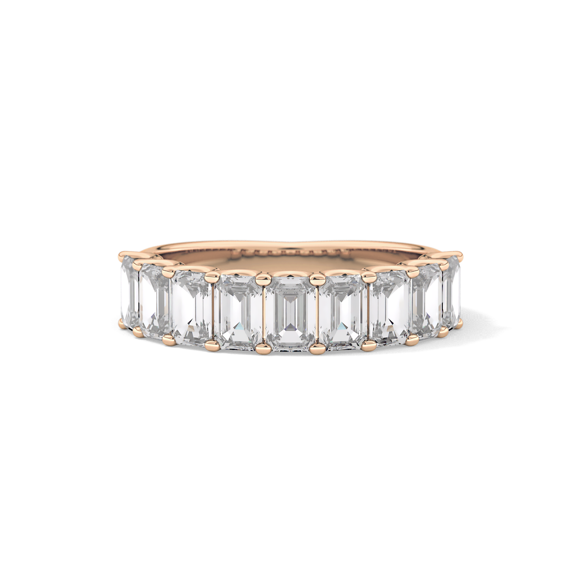 1.8 TCW Emerald Lab Grown Diamond Wedding Band