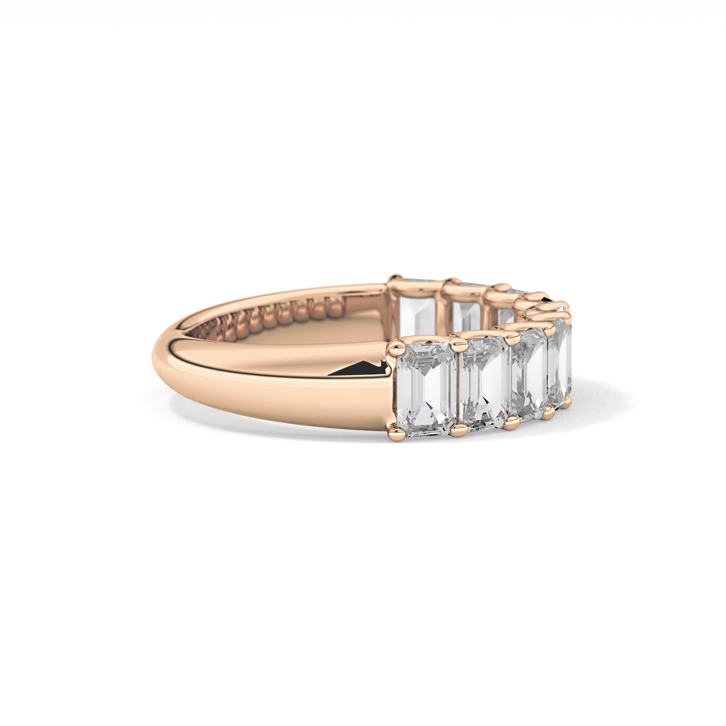 1.8 TCW Emerald Lab Grown Diamond Wedding Band