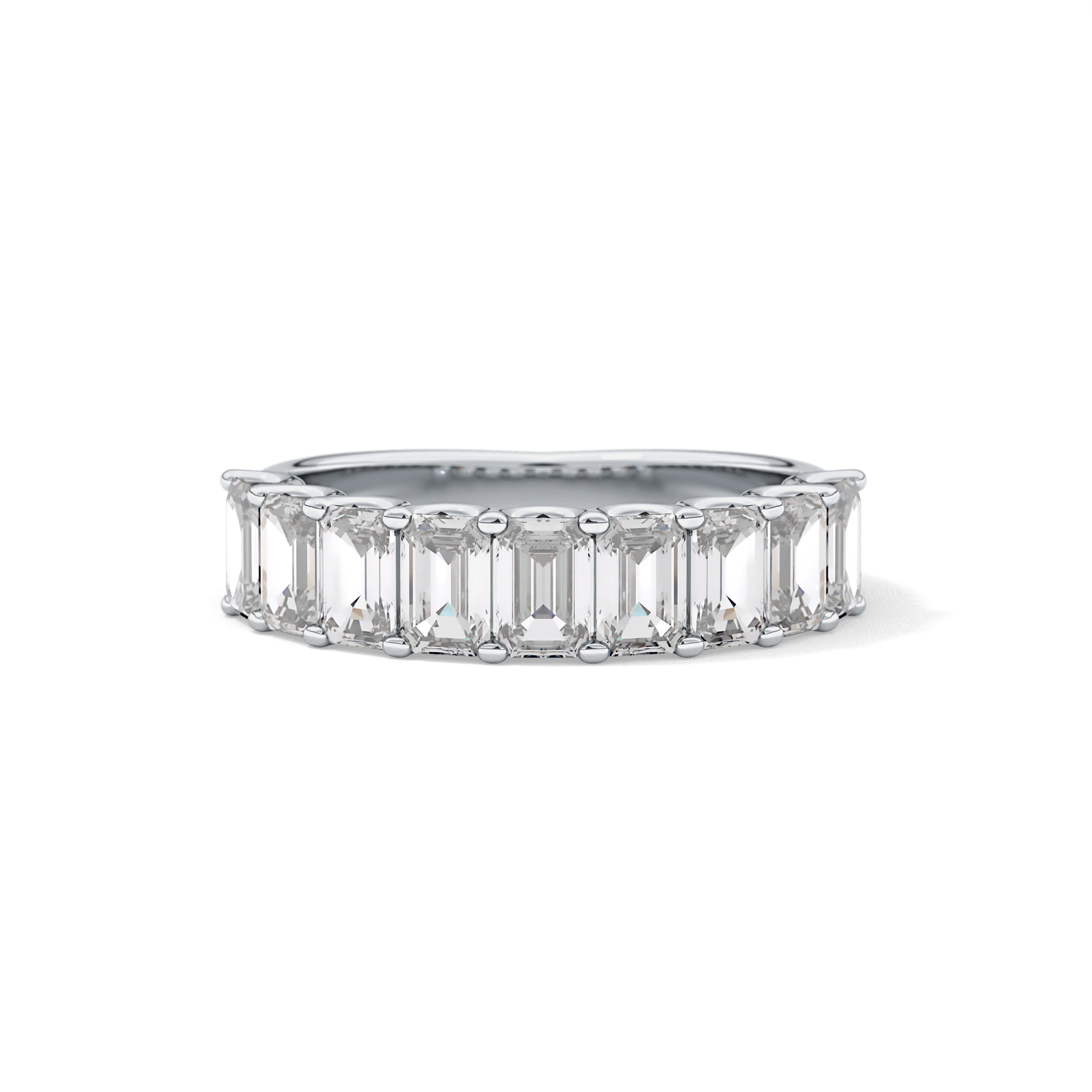1.8 TCW Emerald Lab Grown Diamond Wedding Band