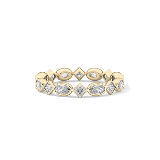 0.72 TCW Oval & Princess Lab Grown Diamond Wedding Band