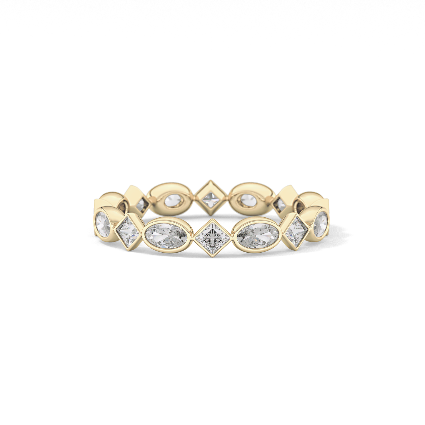 0.72 TCW Oval & Princess Lab Grown Diamond Wedding Band